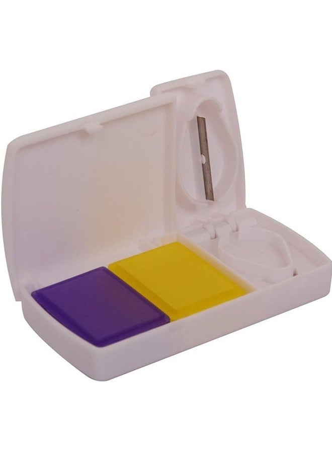 Azinoor Slim Pill Cutter & Storage Box - Portable Pill Splitter & Organizer - Perfect Travel Partner - White - 1 Count - Image 2